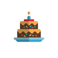 Birthday cake icon. Concept of happy Birthday. Vector illustration.