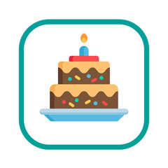 Birthday cake icon. Concept of happy Birthday. Vector illustration.