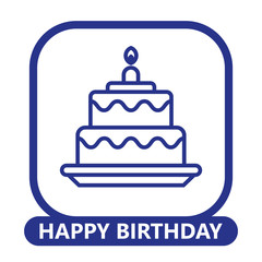 Birthday cake icon. Concept of happy Birthday. Vector illustration.