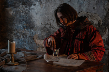 History of science, concept. Nicholas Copernicus author of the heliocentric system of the world,