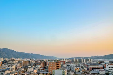 Deurstickers 京都市山科区の都市景観 © peia