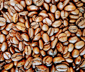 Roasted coffee beans as background
