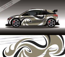 Car wrap decal design vector, custom livery race rally car vehicle sticker and tinting.