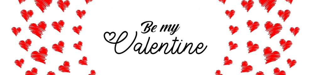 Fototapeta na wymiar Valentine's day gift cart with be my valentine text
