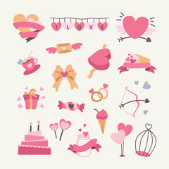 Various valentine's day vector element collections