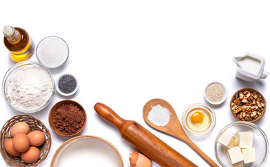 Baking background On  white