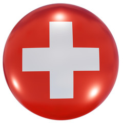 Switzerland national flag button