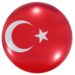 Obraz premium Turkey national flag button