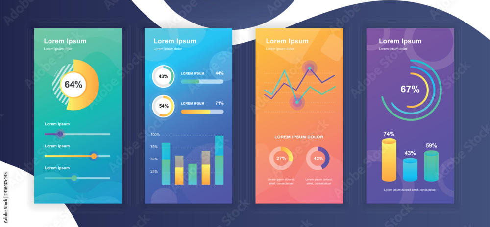 Aufkleber social media stories design templates whith infographic elements data visualization. can be used for