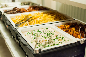 French fries served in event dish