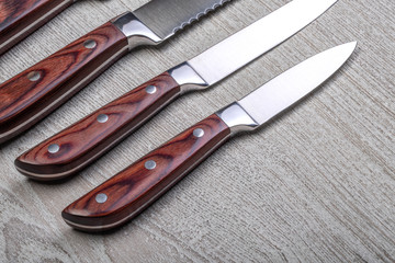 Fototapeta premium knives with a wooden handle