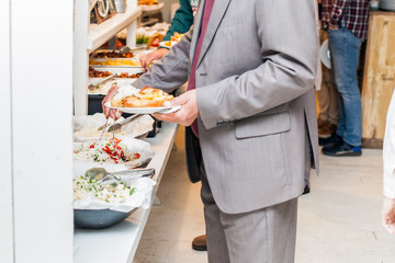 People Catering Food Buffet Eating Party Event Restaurant