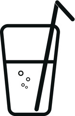 Wasserglas Soda Schwarz Vektor Symbol Flat Design