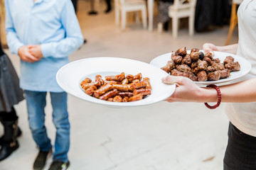 Tasty mixed grilled meat serving at restaurant