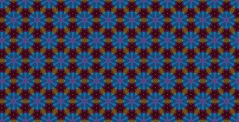 seamless pattern with blue flowers