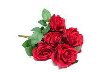 A red rose bouquet in a white background