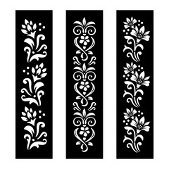 Black and white Floral cut file with temporary tattoo design