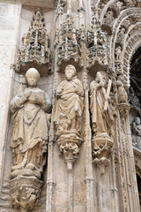 Fototapeta na wymiar Main door of the church of Santa Maria. Aranda de Duero, traditional city in the province of Burgos. Castilla y Leon, Spain