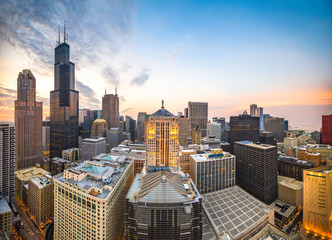 Chicago, IL, USA Cityscape at Duskl