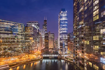 Foto auf Leinwand Chicago, Illinois USA Skyline on the River © SeanPavonePhoto