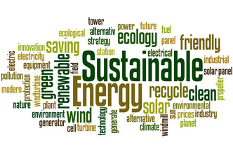 Fototapeta premium Sustainable energy word cloud concept