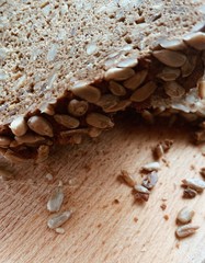 Brown bread with sunflower seeds