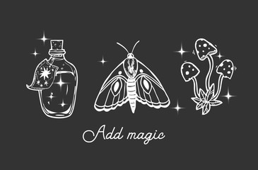 Magic elments. Hand drawn vector illustration sacred symbol.