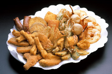 Italian food recipes, Fritto Misto the traditional Piedmont recipe with vegetables, meat, offal and fruits