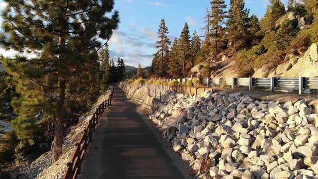  Lake Tahoe walking path next to water 120 fps