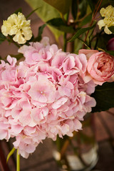 Flower arrangement, colorful various flowers 