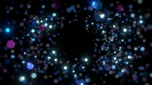 blue particles background glowing bokeh