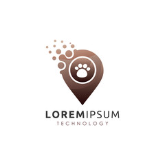 Dotted Pin Pet Shop Logo