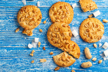 homemade cookies with peanuts on the table