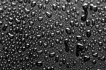 drops of water macro on a black background