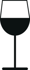 Wein Glas Rotwein Schwarz Vektor Symbol Flat Design