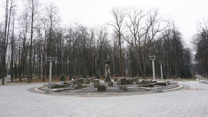 Victoria Park during winter in Minsk, Belarus.