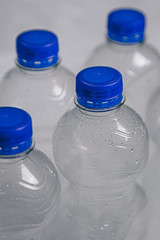 empty plastic bottles of water