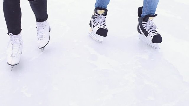 girls ice skating. winter sport