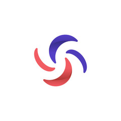 Colorful swirl whirlpool symbol, abstract S initial logo template vector