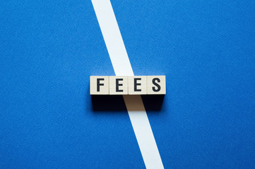Fees word concept on cubes