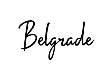 Belgrade capital word city typography hand written text modern calligraphy lettering