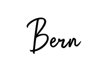 Bern capital word city typography hand written text modern calligraphy lettering