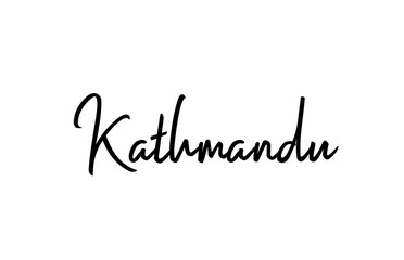 Fototapeta na wymiar Kathmandu capital word city typography hand written text modern calligraphy lettering