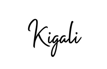 Fototapeta na wymiar Kigali capital word city typography hand written text modern calligraphy lettering