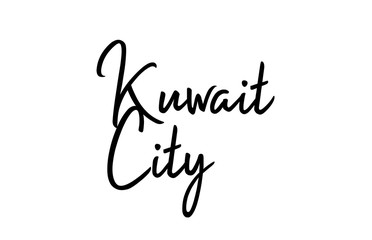 Obraz premium Kuwait City capital word city typography hand written text modern calligraphy lettering