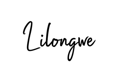 Lilongwe capital word city typography hand written text modern calligraphy lettering