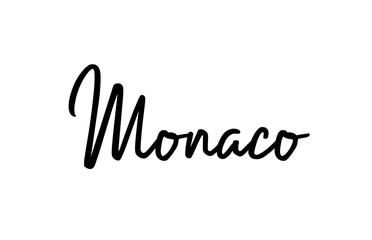 Monaco capital word city typography hand written text modern calligraphy lettering