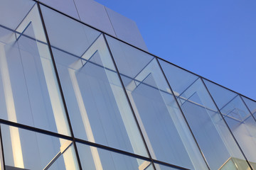 glass curtain wall on the luxury building