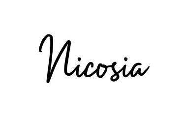 Nicosia capital word city typography hand written text modern calligraphy lettering