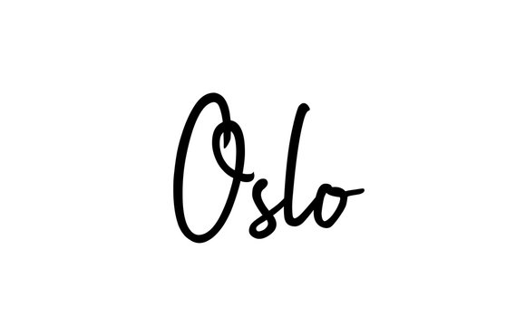 Oslo capital word city typography hand written text modern calligraphy lettering